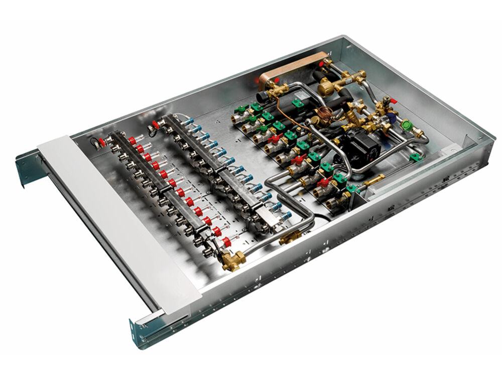 Die neue Wohnungsübergabestation TacoTherm Dual Piko PM2 ermöglicht dank ihrer flachen, modularen Bauweise selbst bei wenig Platz eine optimale Integration.